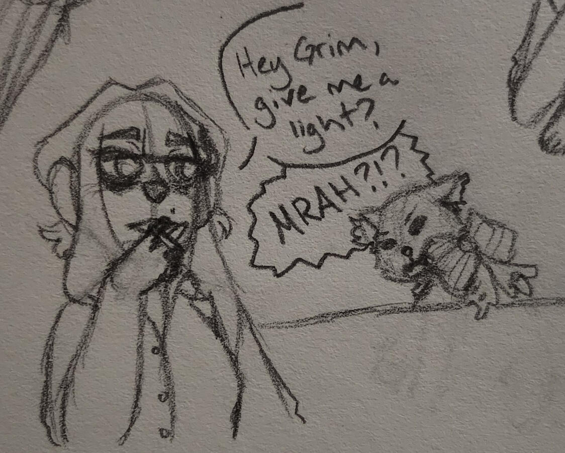 Aster using Grim as a lighter pt. 1